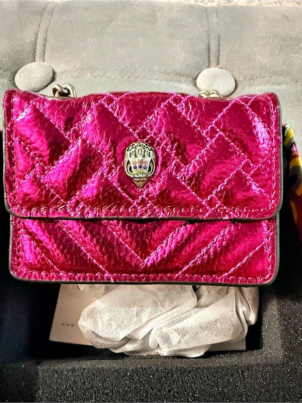 Kurt Geiger Quilted Crossbody Bag in Pink